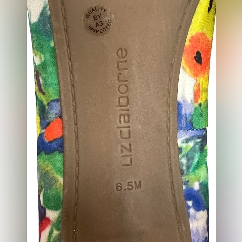 EUC Liz Claiborne Floral Peep Toe Pumps With Hidden Platform For Comfort, Sz 6.5 - Picture 9 of 16